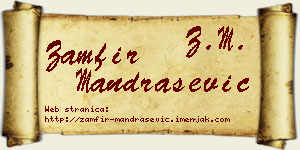 Zamfir Mandrašević vizit kartica